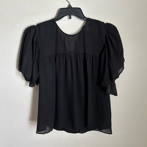 Flowy Ruffled Black Blouse